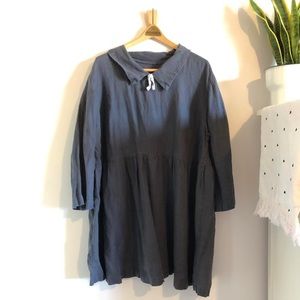 Charcoal LiivLinen Babydoll Tunic 3X
